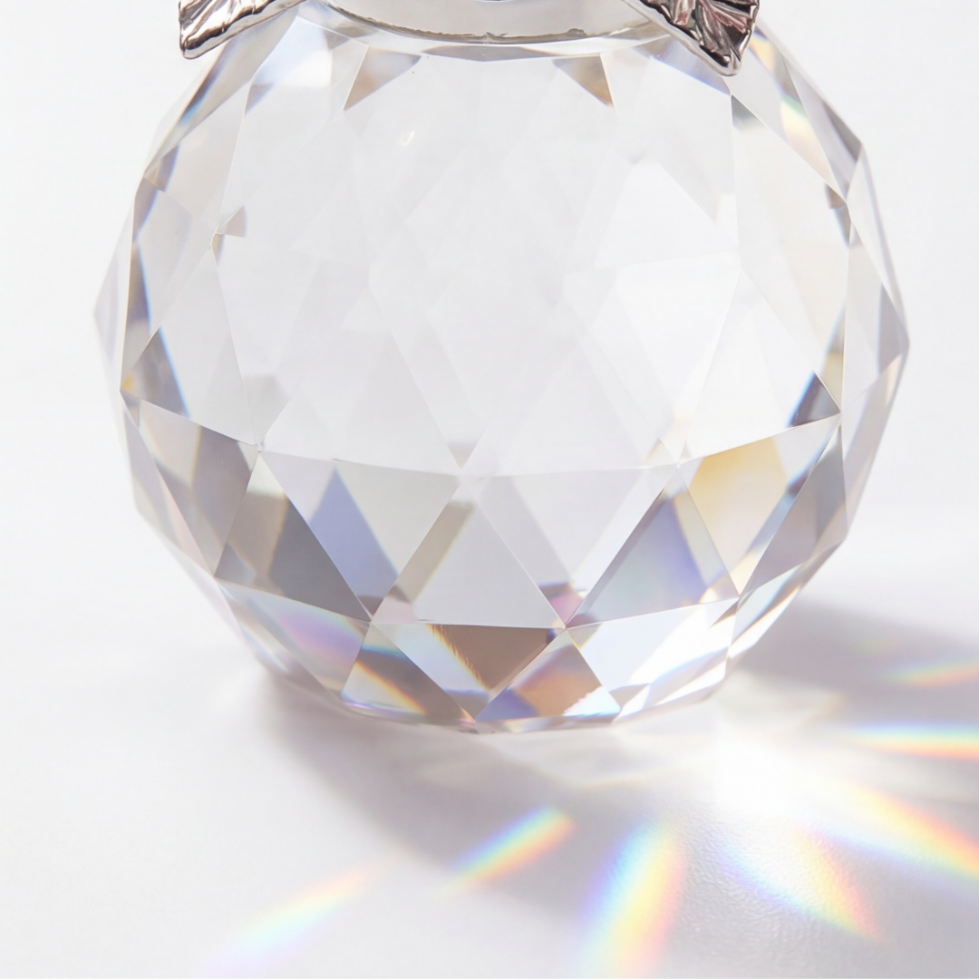 Kristallen Rozen Glas Facetvaas Regenboogreflectie Decoratief Ontwerp