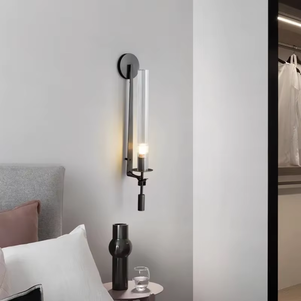 Wandlamp met Verticale Glasstructuur en Zachte Moderne Sfeerverlichting