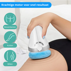 Draagbaar massageapparaat met roterende textielkoppen