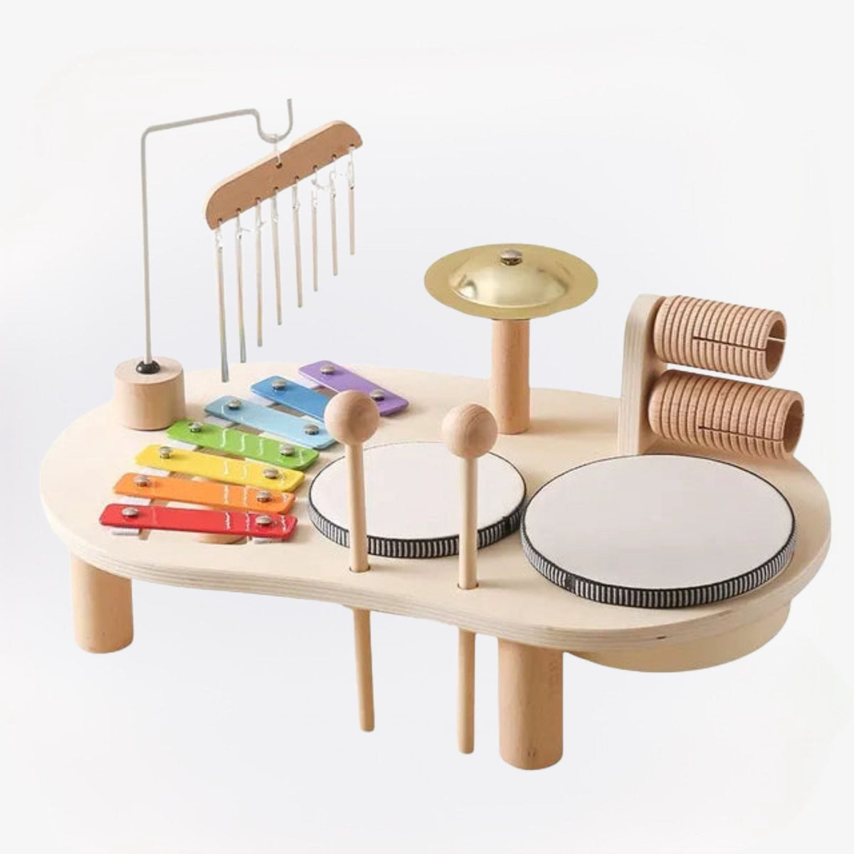 Montessori Muziekstation Met Houten Instrumenten Voor Creatief Speelplezier