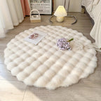 Rond Bubble Vloerkleed met Zachte Fleece Structuur