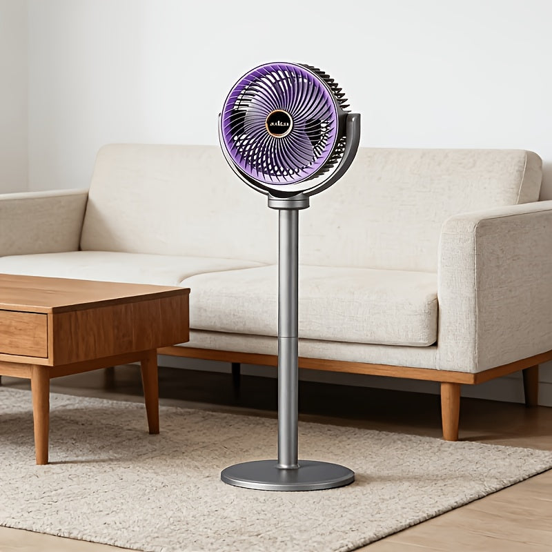 Draadloze Staande Ventilator met Verstelbare Hoogte en 5 Snelheden