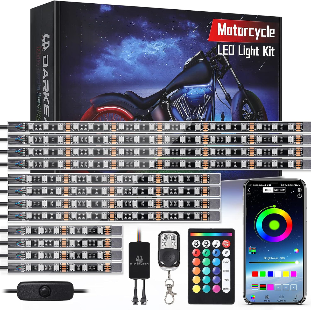 Motor Ledset Met 12 Strips Voor Kleureffecten En Veiligheidsverlichting