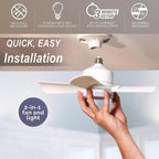 E27 plafondventilator met dimbare LED-lamp en afstandsbediening