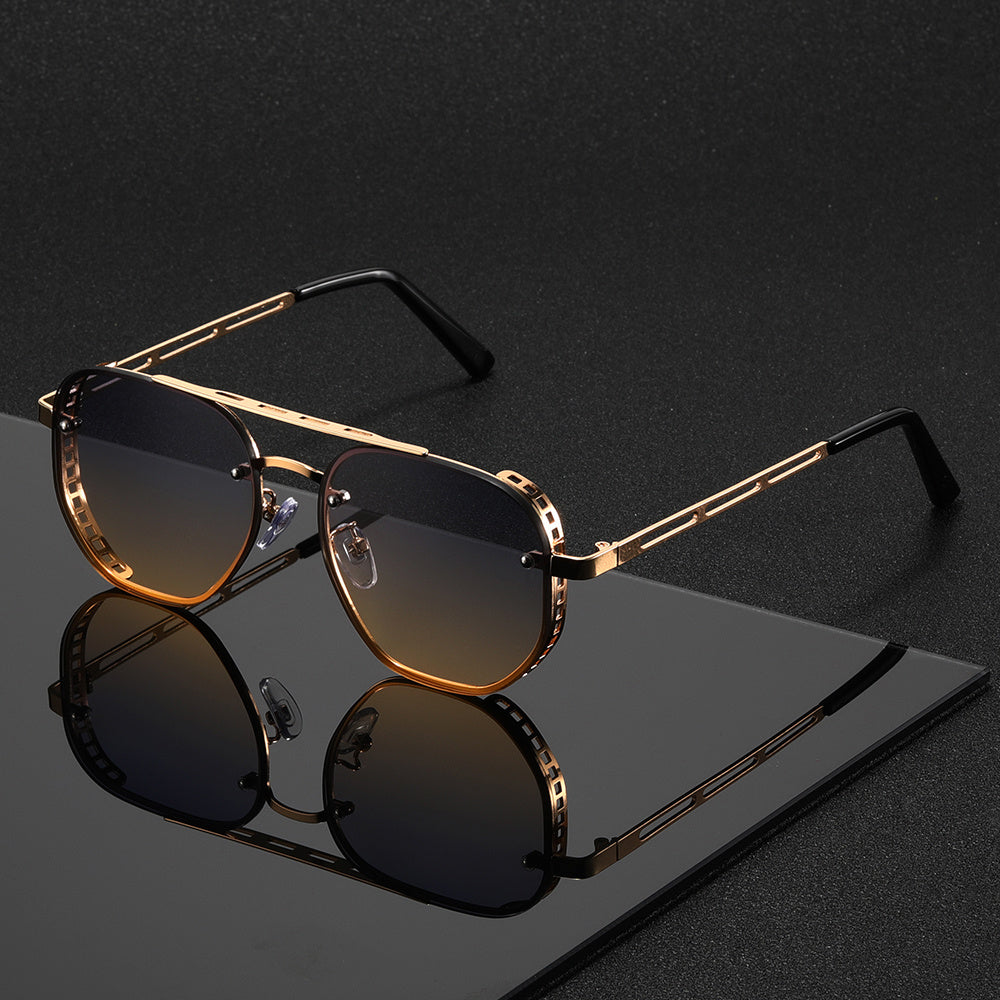 Unisex Zonnebril met UV-Bescherming en Lichtgewicht Metalen Montuur