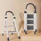 Opvouwbare Huishoudtrap met 3 Treden en Brede Antislip Pedalen