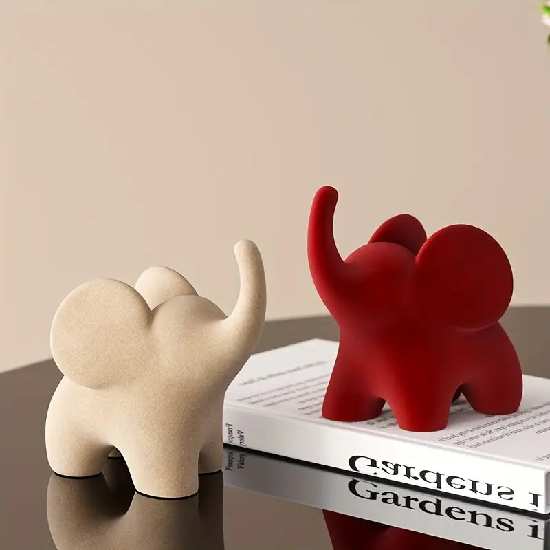Decoratief Olifantenbeeldje met Fluweelzachte Afwerking van Resin