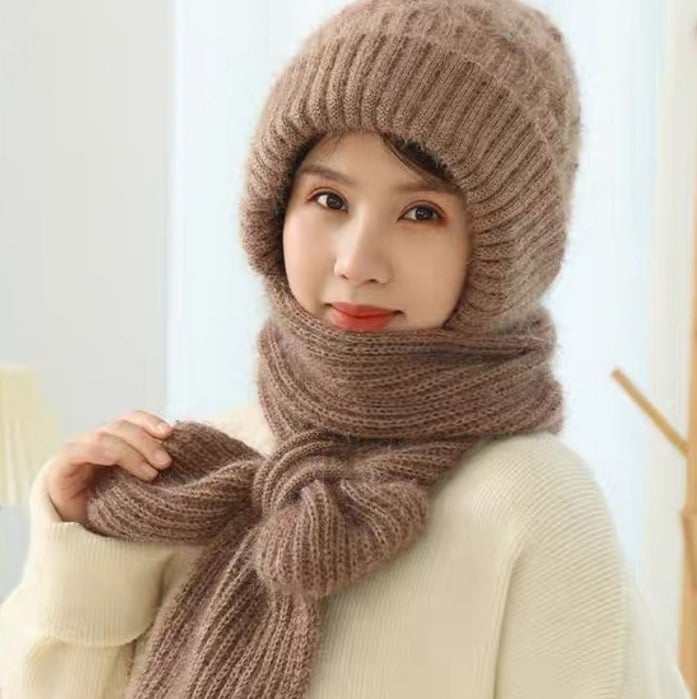 Wintermuts En Halsbeschermer Met Warm Fleece En Elastisch Strickontwerp
