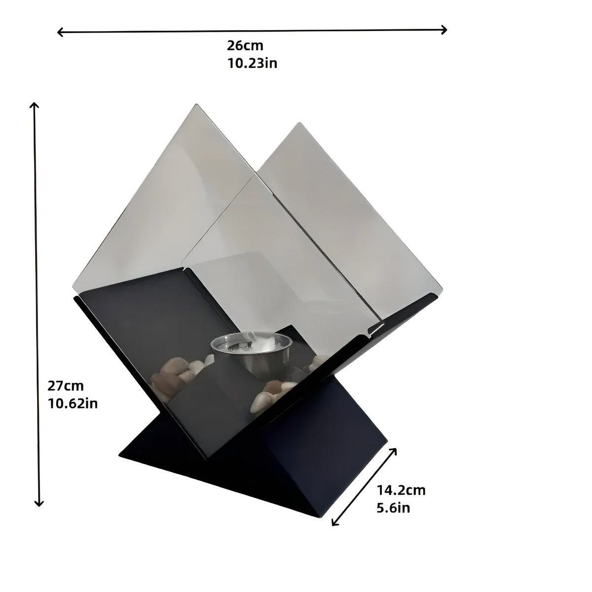 Bio-Ethanol Tafelhaard Met Decoratieve Stenen