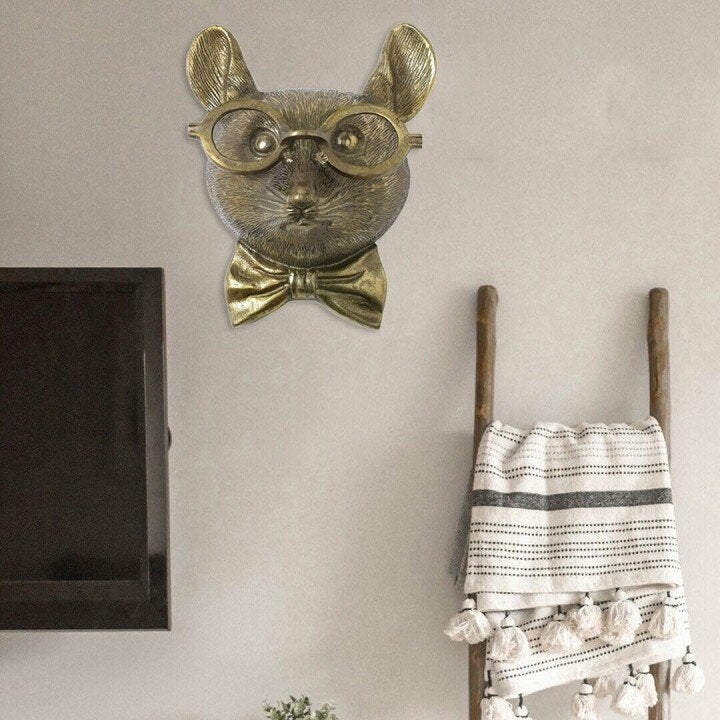 Decoratieve Dierenkop Wandobject van Hars met Expressief Ontwerp