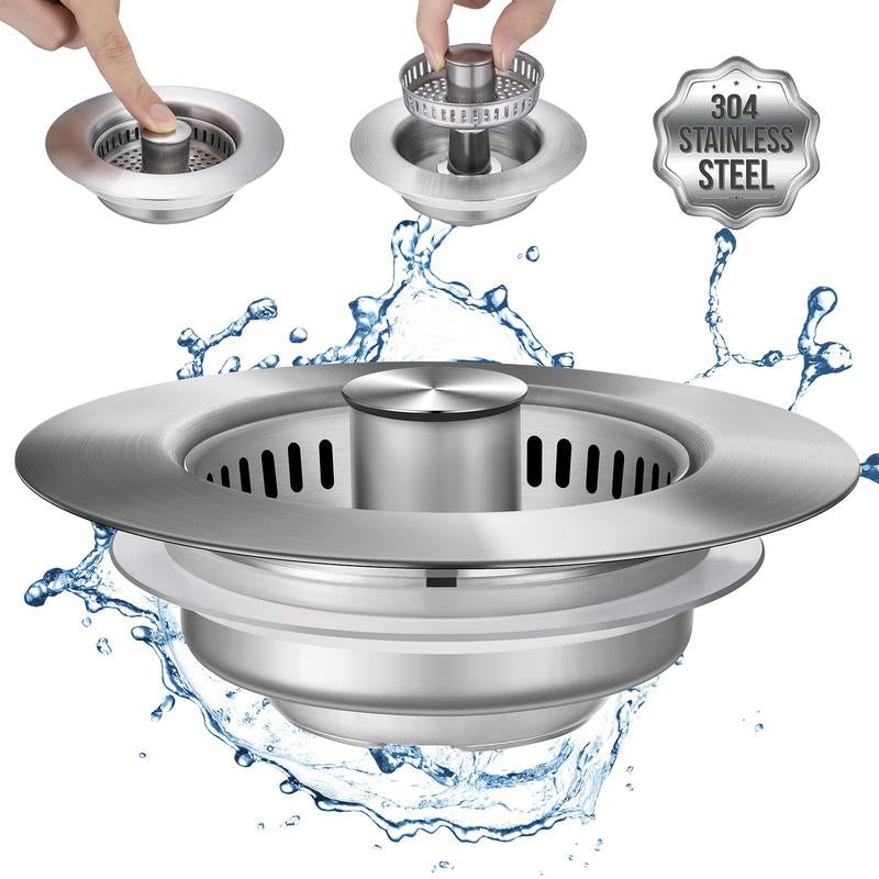 Gootsteen Zeef Met 3‑in‑1 Functie En Snelle Waterafvoer