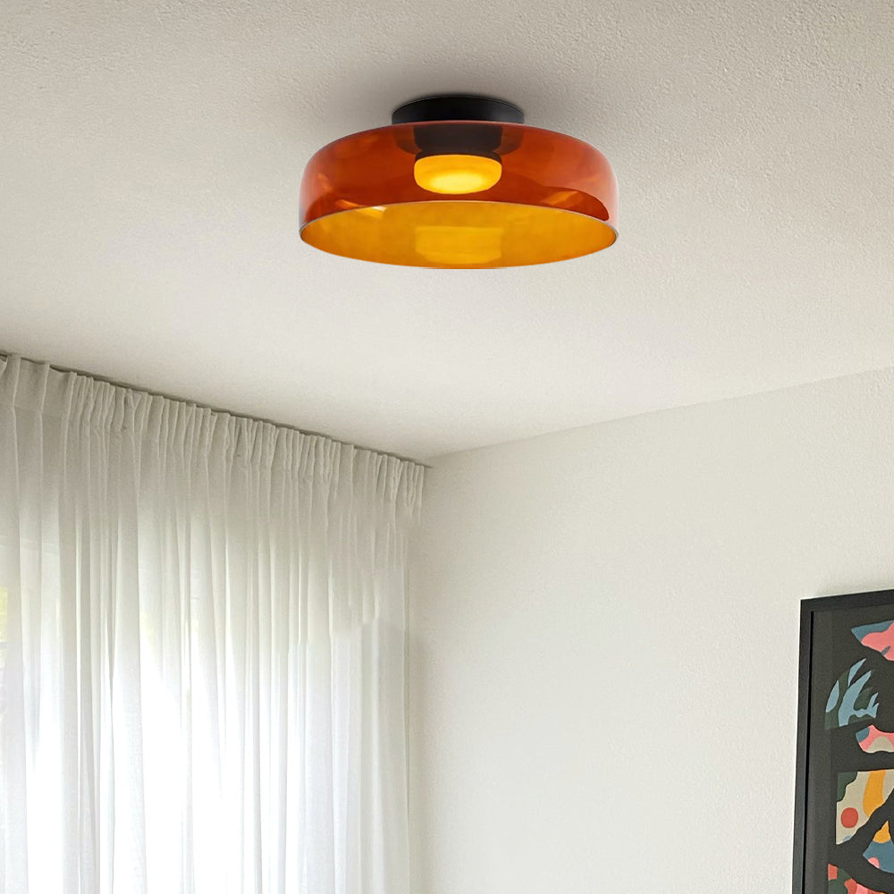 Glazen Plafondlamp Met Gelaagde Vorm En Moderne Sfeerverlichting