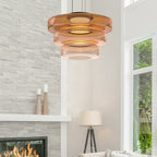 Gelaagde Glazen Hanglamp Met Warme LED-Verlichting En Tijdloos Design
