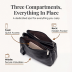Crossbody Tas Met Drie Opbergvakken En Verstelbare Schouderband