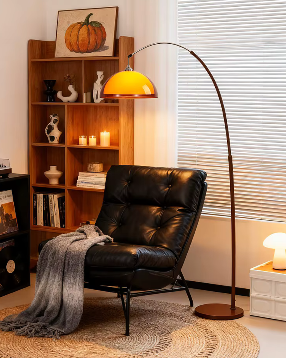 Boogvloerlamp met Elegante Boogarm en Zachte Ruimteverlichting