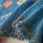 Banksprei van Chenille met Geometrisch Motief en Franjes voor de Bank