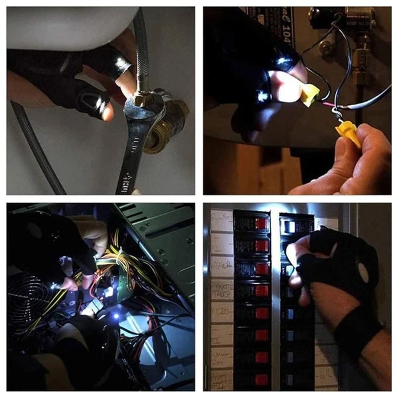 LED Zaklamp Handschoenen met Comfortabele Pasvorm en Praktisch Ontwerp