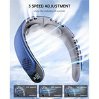 Draagbare Nekventilator met 360° Koeling en LED-Display voor Onderweg