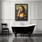Badkamer Wandcanvas Met Humoristische Kunst En Vochtbestendige Afwerking