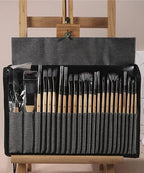 24-delige Professionele Penselenset met Opberghoes voor Acryl, Aquarel en Olieverf