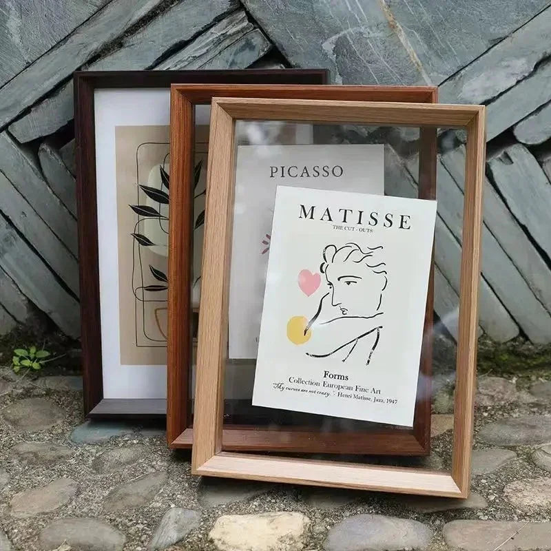 Fotolijst Met Zwevend Acrylontwerp En Massief Houten Frame