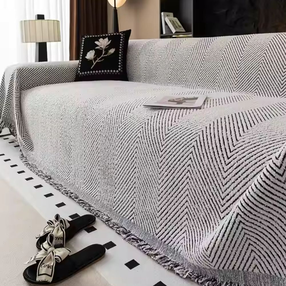 Bankhoes Met Herringbone Weefstructuur En Antislip Afwerking