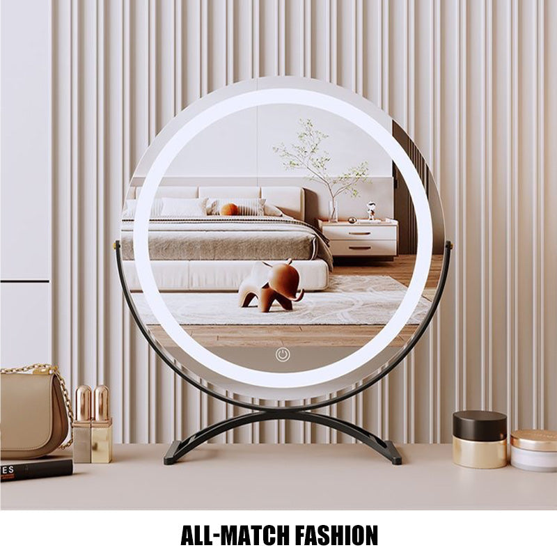 Make-upspiegel met Dimbare LED-Rand en Draaibaar Frame voor Kaptafel