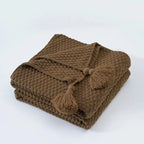 Gebreide Plaid van Wol met Kwasten voor Bank en Bed