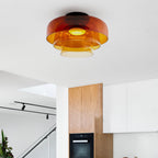 Glazen Plafondlamp Met Gelaagde Vorm En Moderne Sfeerverlichting