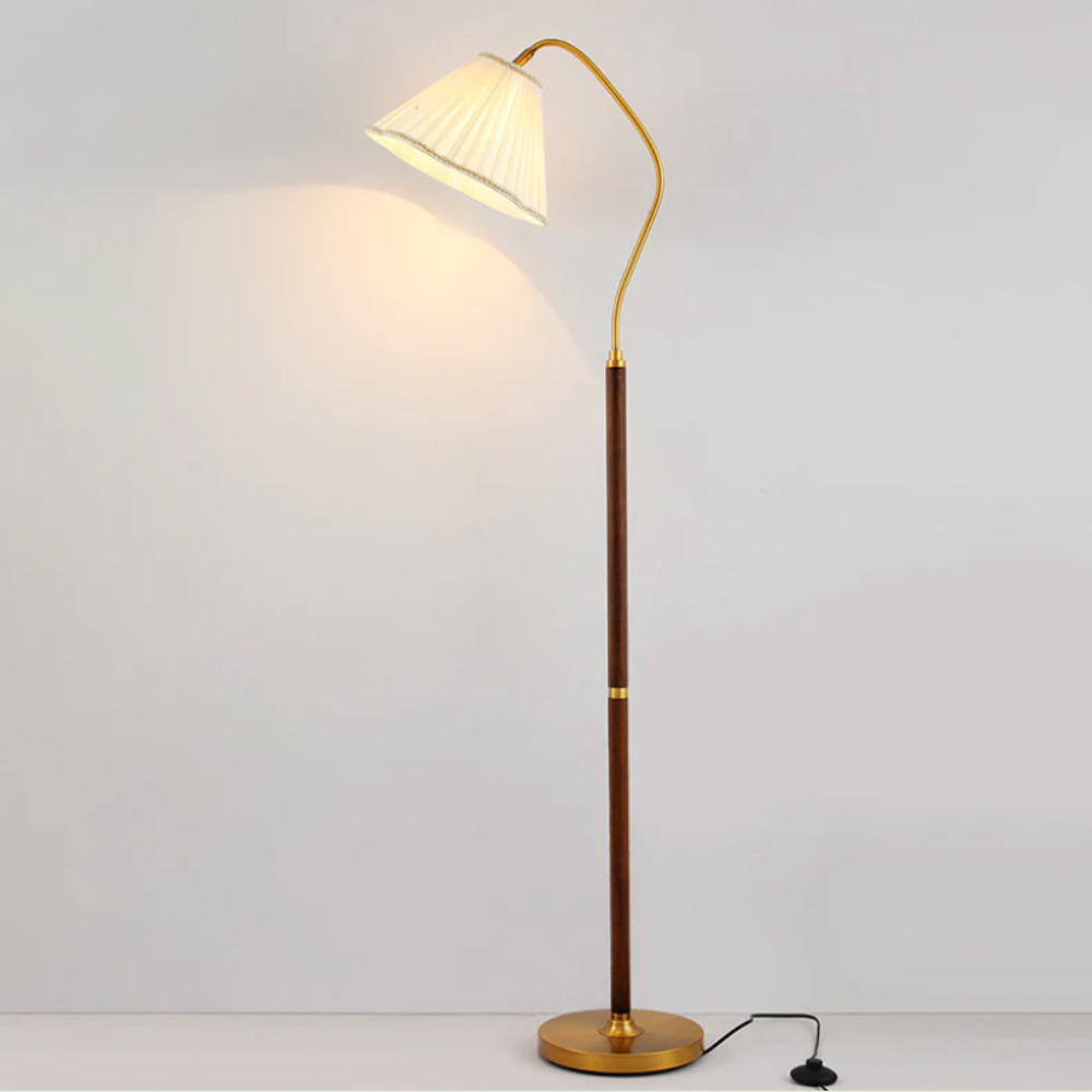 Japanse Vloerlamp met Houten Basis en Zachte Warme Sfeerverlichting