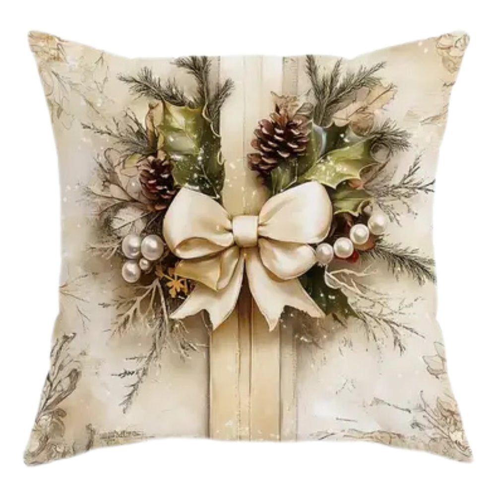 Velours Kerst Kussenhoes Met Feestelijk Winterdesign