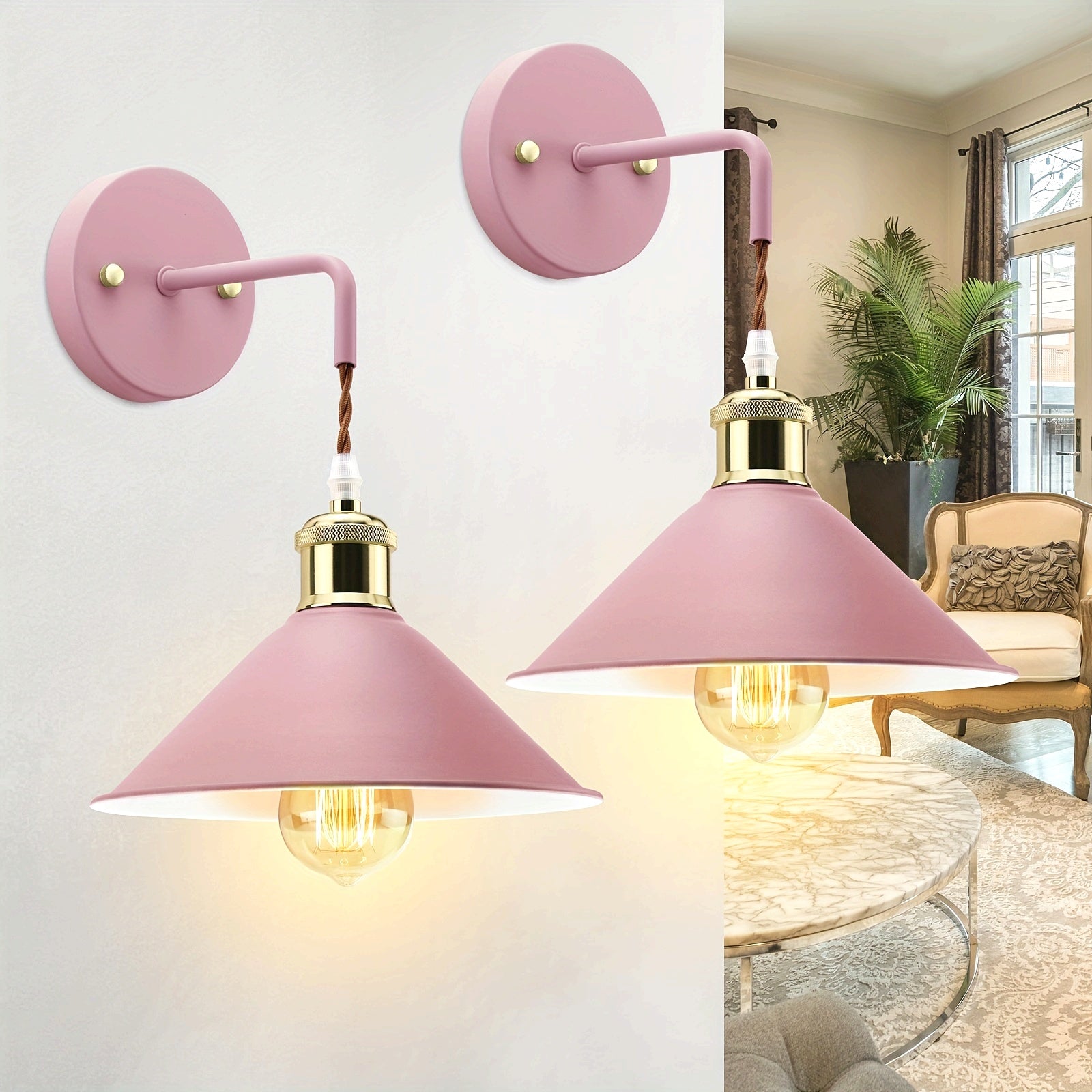 Metalen wandlampenset met industriële afwerking en E26-fitting