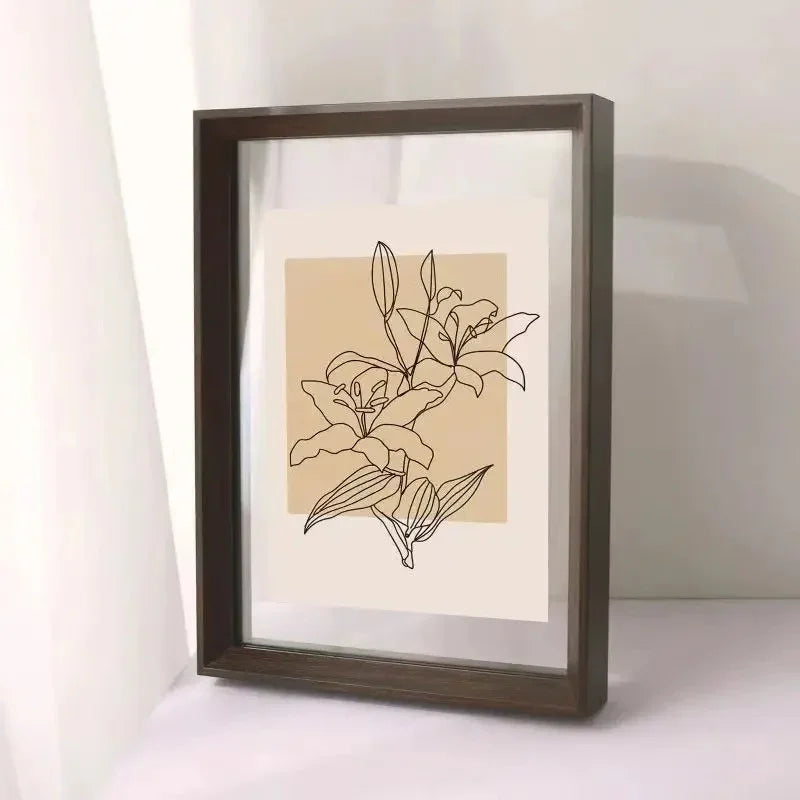 Fotolijst Met Zwevend Acrylontwerp En Massief Houten Frame