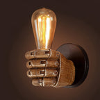 Handvormige wandlamp van hars met industriële E26-fitting