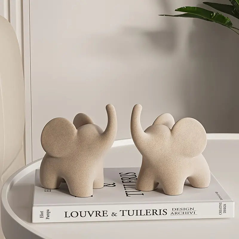 Decoratief Olifantenbeeldje met Fluweelzachte Afwerking van Resin