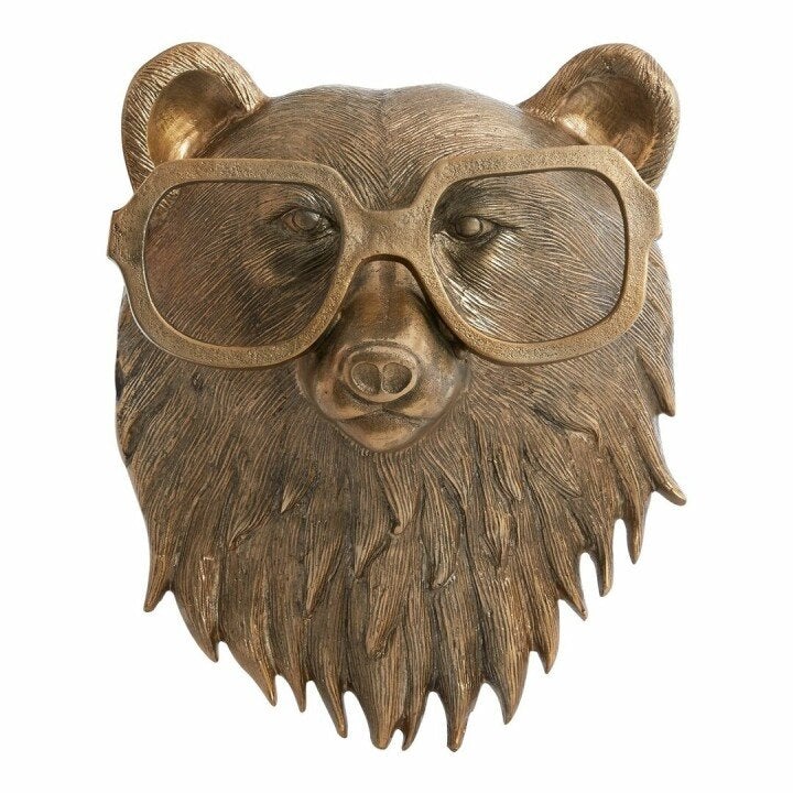 Decoratieve Dierenkop Wandobject van Hars met Expressief Ontwerp