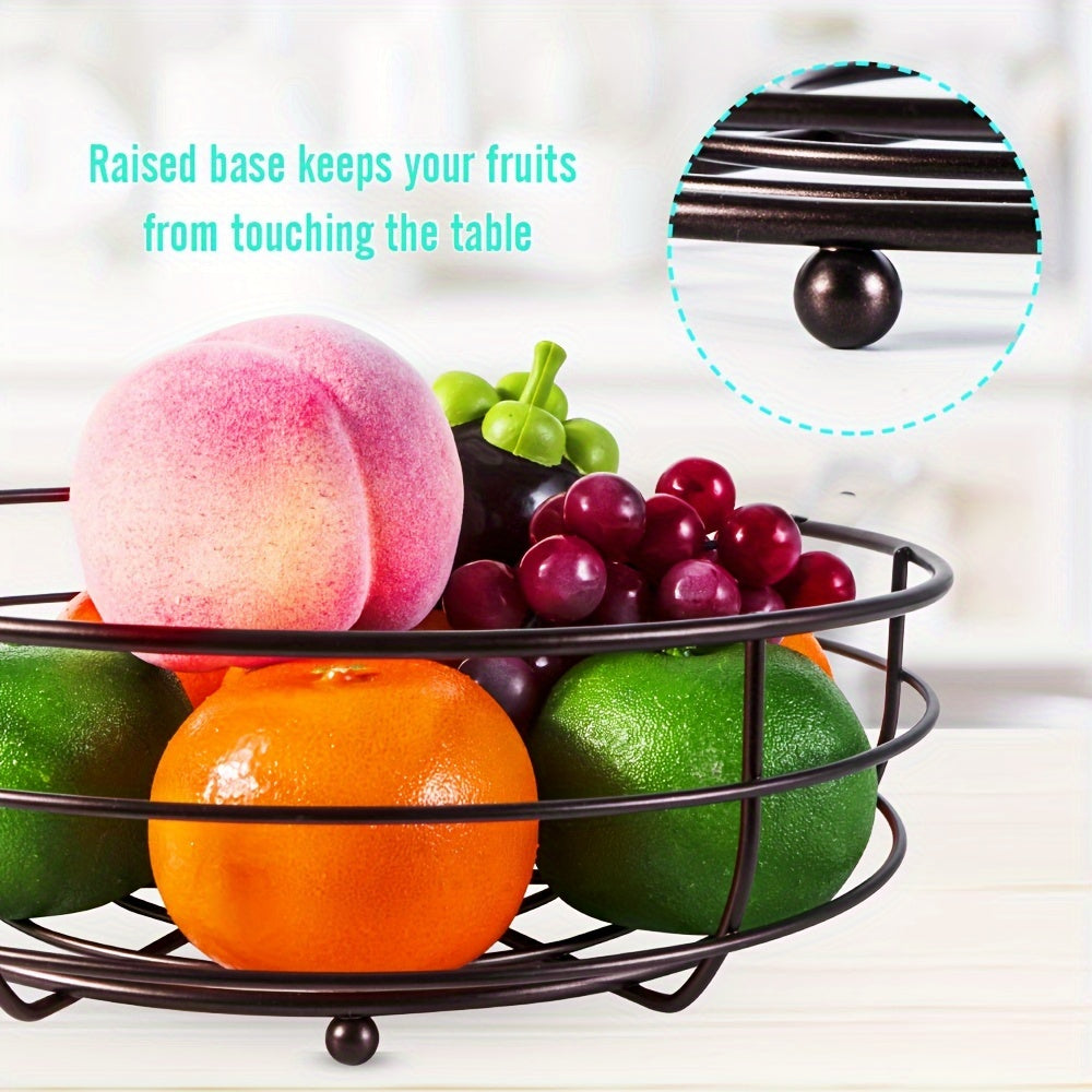 Fruitmand met twee lagen en bananenhouder