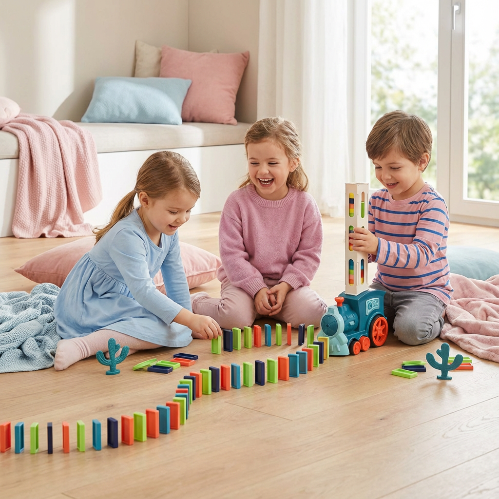 Domino Trein Voor Automatisch Leggen En Creatief Dagelijks Spel