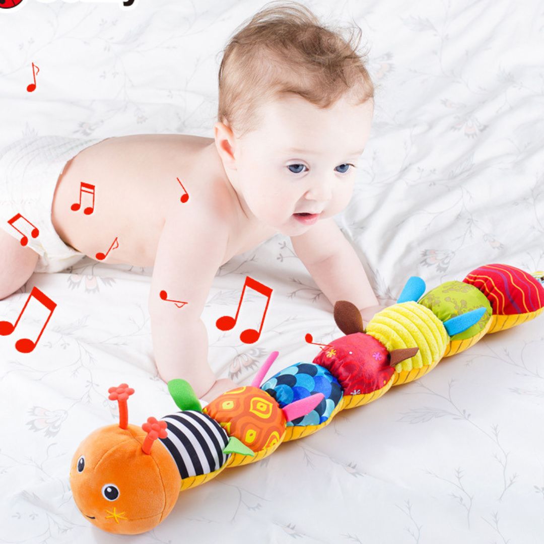 Sensorische Muziek Rups Van Pluche Voor Geluid, Kleur En Dagelijks Ontdekken