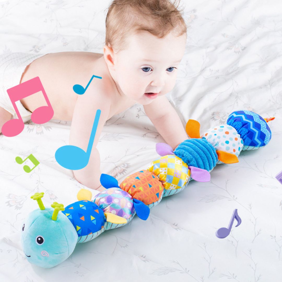 Sensorische Muziek Rups Van Pluche Voor Geluid, Kleur En Dagelijks Ontdekken