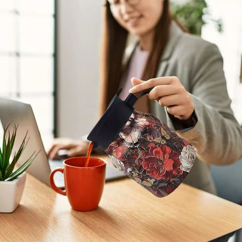 Geïsoleerde Theepot met Drukmechanisme voor Puur Schenken