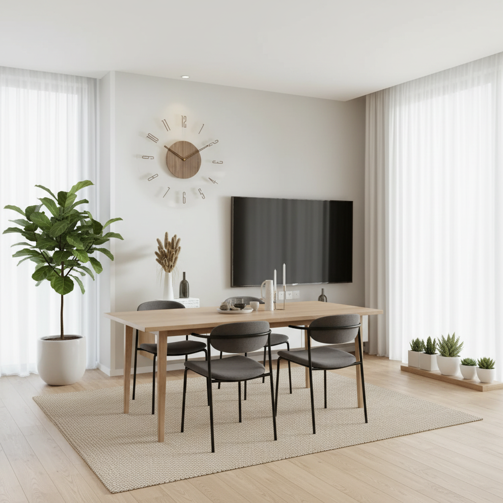 Houten Wandklok met Stil Uurwerk voor Moderne Interieurs