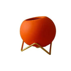 Plantenpot Met Keramiek En Stalen Standaard In Modern Minimalistisch Ontwerp