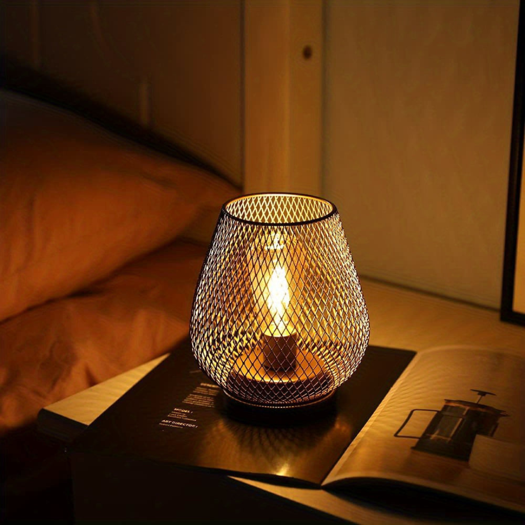 Draadloze Tafellamp met Warm LED‑Licht en Oplaadbare Metalen Constructie