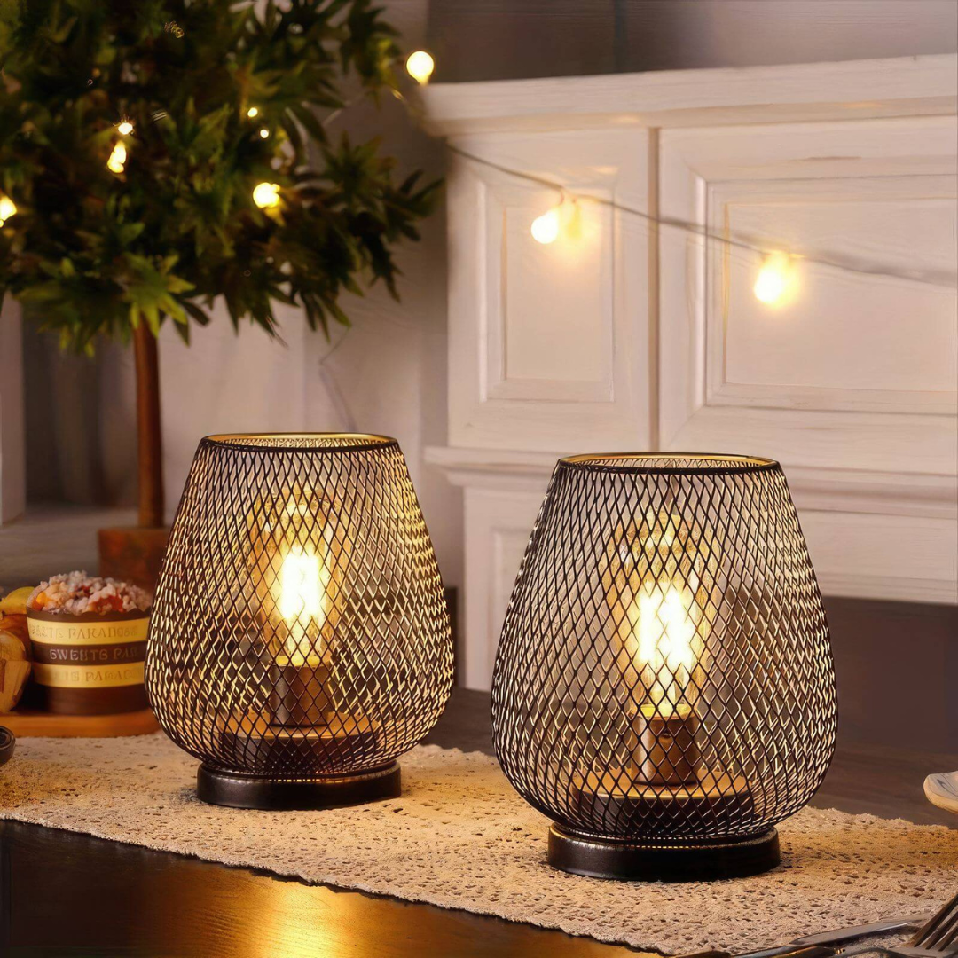 Draadloze Tafellamp met Warm LED‑Licht en Oplaadbare Metalen Constructie