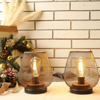 Draadloze Tafellamp met Warm LED‑Licht en Oplaadbare Metalen Constructie