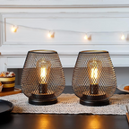 Draadloze Tafellamp met Warm LED‑Licht en Oplaadbare Metalen Constructie