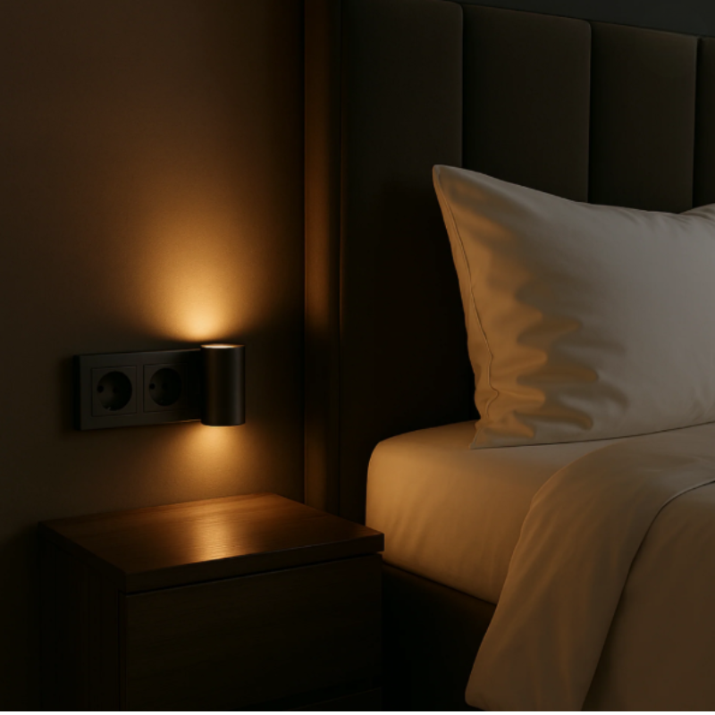 Wandlamp op Stopcontact met Automatische Sensor en Traploze Dimfunctie