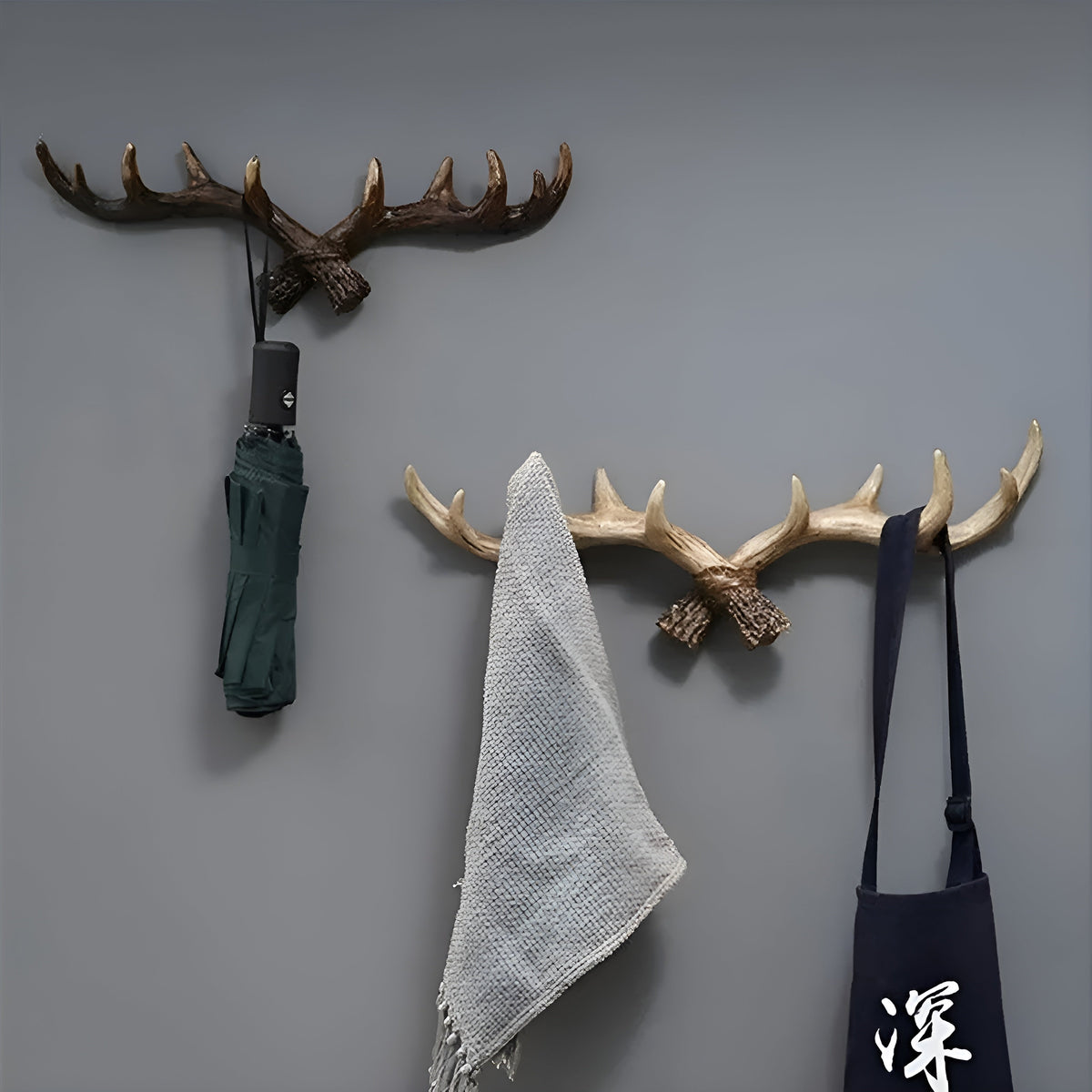 Vintage Wandhaak Met Gewei Ontwerp