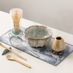 8-Delige Matcha Theeset Met Keramische Kom En Bamboe Accessoires